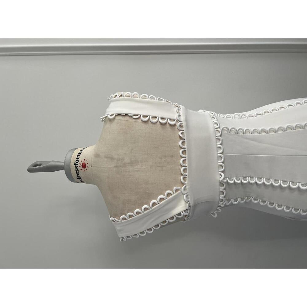 Anthropologie x BHLDN - White Sleeveless Midi Dress with Scalloped Edges, Size S - Picture 9 of 12